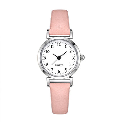 Cross-Border In-Stock Student Watches for Women, Niche Digital Thin Leather Strap Quartz Exam Ladies' Wholesale Student Electronic Watches