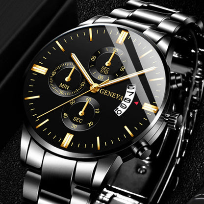 Factory direct sales calendar steel watch men's large dial quartz watch cross-border hot foreign trade men's watches wholesale