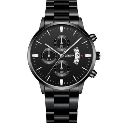 Factory direct sales calendar steel watch men's large dial quartz watch cross-border hot foreign trade men's watches wholesale