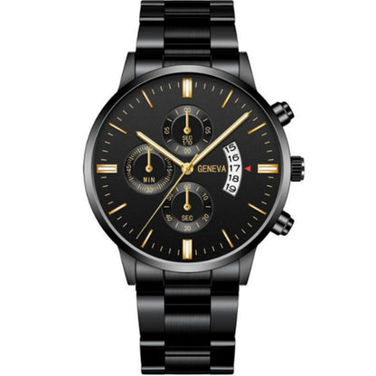 Factory direct sales calendar steel watch men's large dial quartz watch cross-border hot foreign trade men's watches wholesale