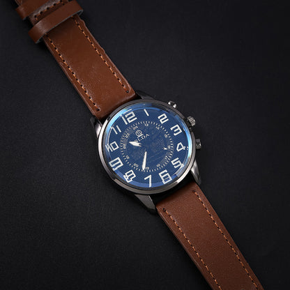 Popular Fashion Business Belt Simple Men's Watch Men's Casual Retro Digital Dial Student Quartz Watch Wholesale