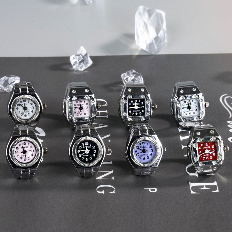 [Ring watch] new hot creative alloy shell finger watch lovers foreign trade new men and women manufacturers direct batch
