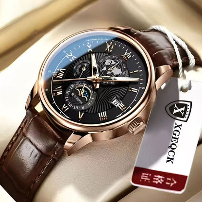 Cross-Border Men's Watch Business High-End Handsome Non-Mechanical Calendar Belt Cool High-End Boys Quartz Watch