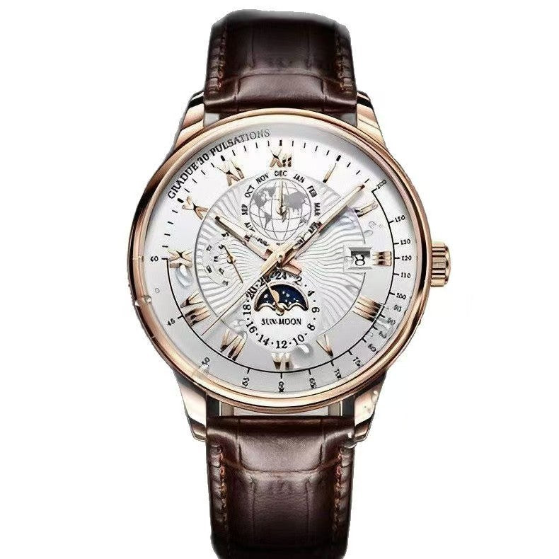 Cross-Border Men's Watch Business High-End Handsome Non-Mechanical Calendar Belt Cool High-End Boys Quartz Watch