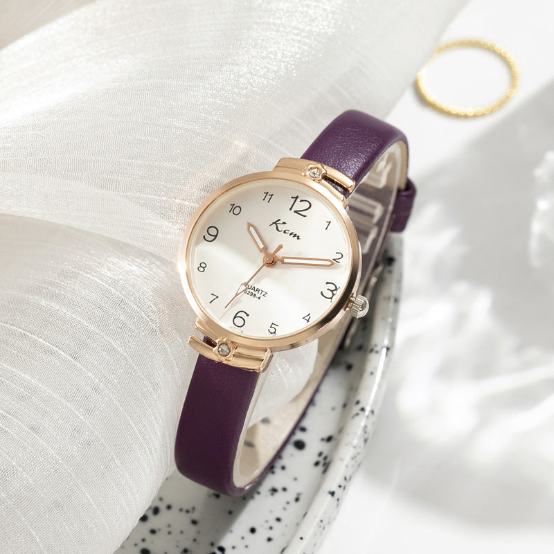 Card Mystery ins Style Student Watch Women's Harajuku Simple Gradient Thin Strap Waterproof Electronic Quartz Watch for Junior High School