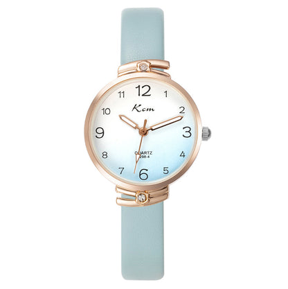 Card Mystery ins Style Student Watch Women's Harajuku Simple Gradient Thin Strap Waterproof Electronic Quartz Watch for Junior High School