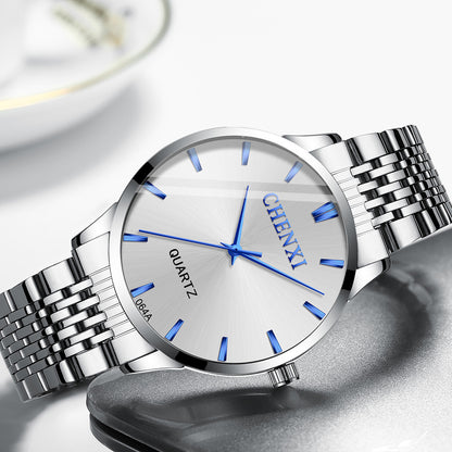 Dawn Men's Simple Business Watch Shake Voice Live Cross-border Foreign Trade Factory Wholesale Steel Belt Luminous Quartz Watch