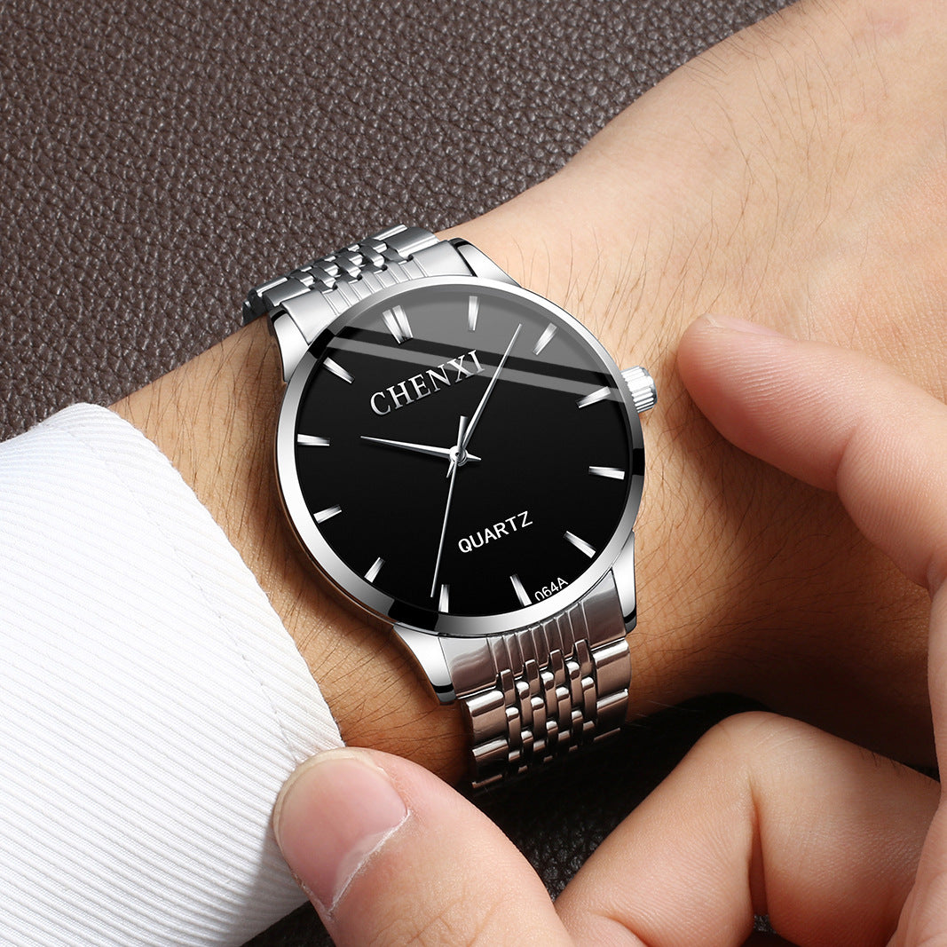 Dawn Men's Simple Business Watch Shake Voice Live Cross-border Foreign Trade Factory Wholesale Steel Belt Luminous Quartz Watch