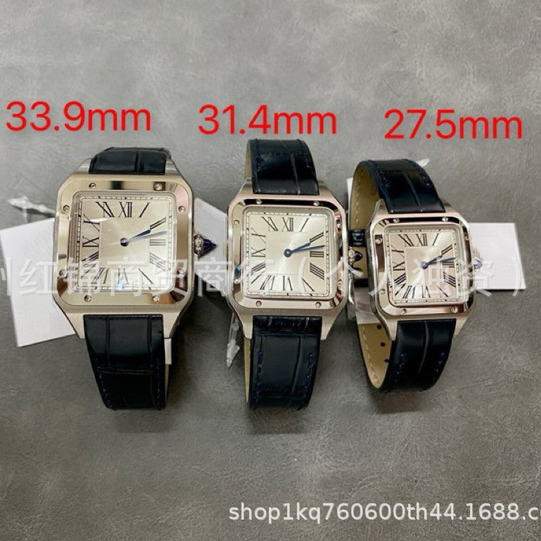 F1 Factory AF Factory Dumeng Shandushi Couple Watch Square Guangzhou West Genuine Leather Quartz Retro Men's and Women's Watch