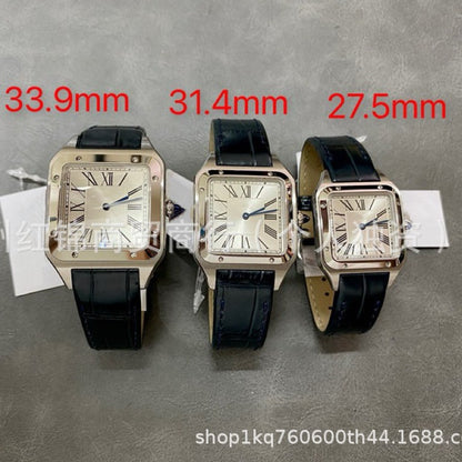 F1 Factory AF Factory Dumeng Shandushi Couple Watch Square Guangzhou West Genuine Leather Quartz Retro Men's and Women's Watch