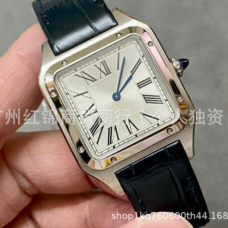 F1 Factory AF Factory Dumeng Shandushi Couple Watch Square Guangzhou West Genuine Leather Quartz Retro Men's and Women's Watch