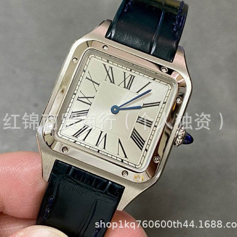 F1 Factory AF Factory Dumeng Shandushi Couple Watch Square Guangzhou West Genuine Leather Quartz Retro Men's and Women's Watch