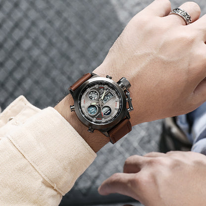 Factory wholesale MAKLON watches wholesale explosion belt quartz double core watches high-end outdoor sports watches