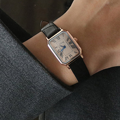 New Style Women's Watch Temperament Retro Roman Blue Needle Scale Design Simple Fashion Square Watch Quartz Watch