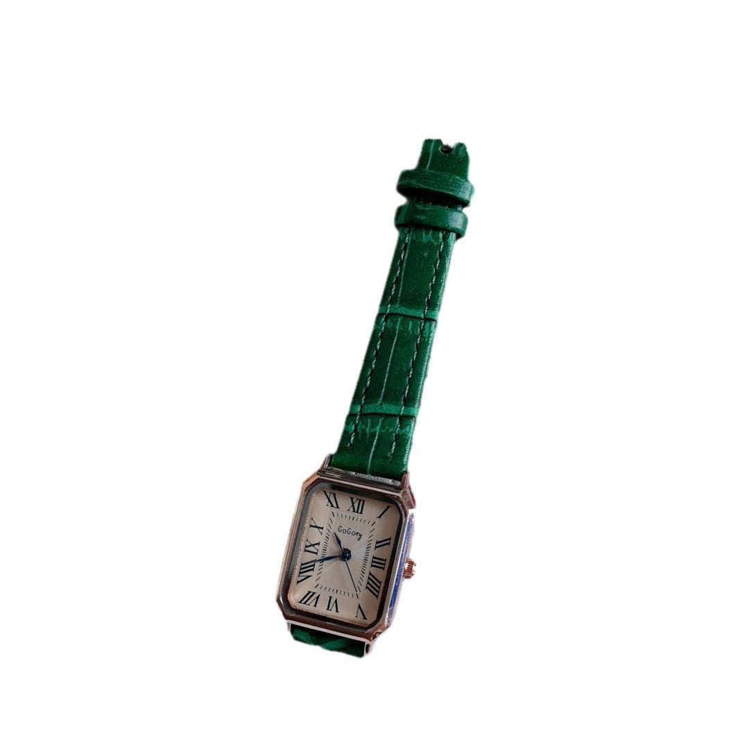 New Style Women's Watch Temperament Retro Roman Blue Needle Scale Design Simple Fashion Square Watch Quartz Watch