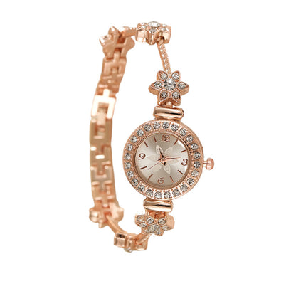Foreign Trade Internet Celebre New Style Steel Belt Full Diamond Small Round Head Dial Watch Small Small Thin Belt High Color Value Digital Face Bracelet Watch
