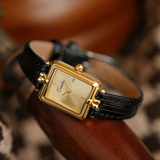 New Yiwelin Genuine Watch, Elegant and Simple Style for Women, Vintage Niche Light Luxury Small Square Watch for Women, Gift for Girlfriend