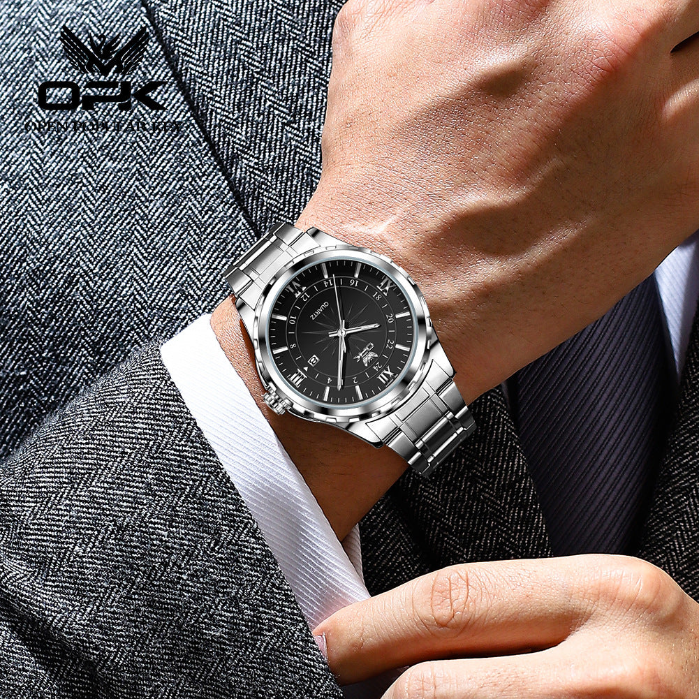 OPK brand new waterproof luminous men's watch fashion luxury wrist watch business personality quartz men's watch