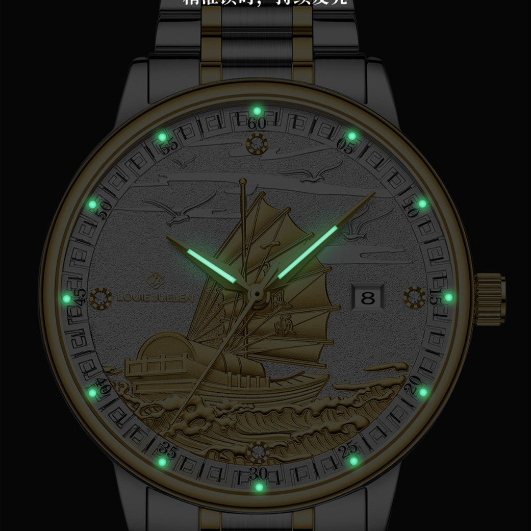 Swiss Louis Jelun Brand Live Broadcast Foreign Trade New Cross-Border Popular Watch Women's One-Piece Delivery Men's Quartz Watch
