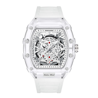 Foreign Trade Cross-Border Watch Personalized Barrel-Shaped Quartz Watch Fashionable Transparent Men's Watch Wholesale Waterproof Watch Watch