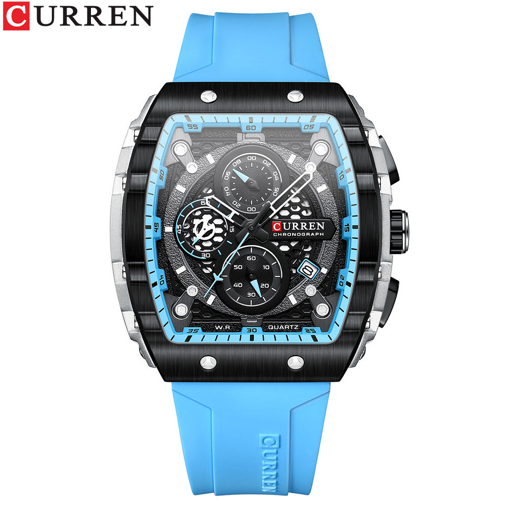 Curren/Curren 8442 Neutral Waterproof and Waterproof Calendar Watch Men's Multifunctional Six-Hand Quartz Watch