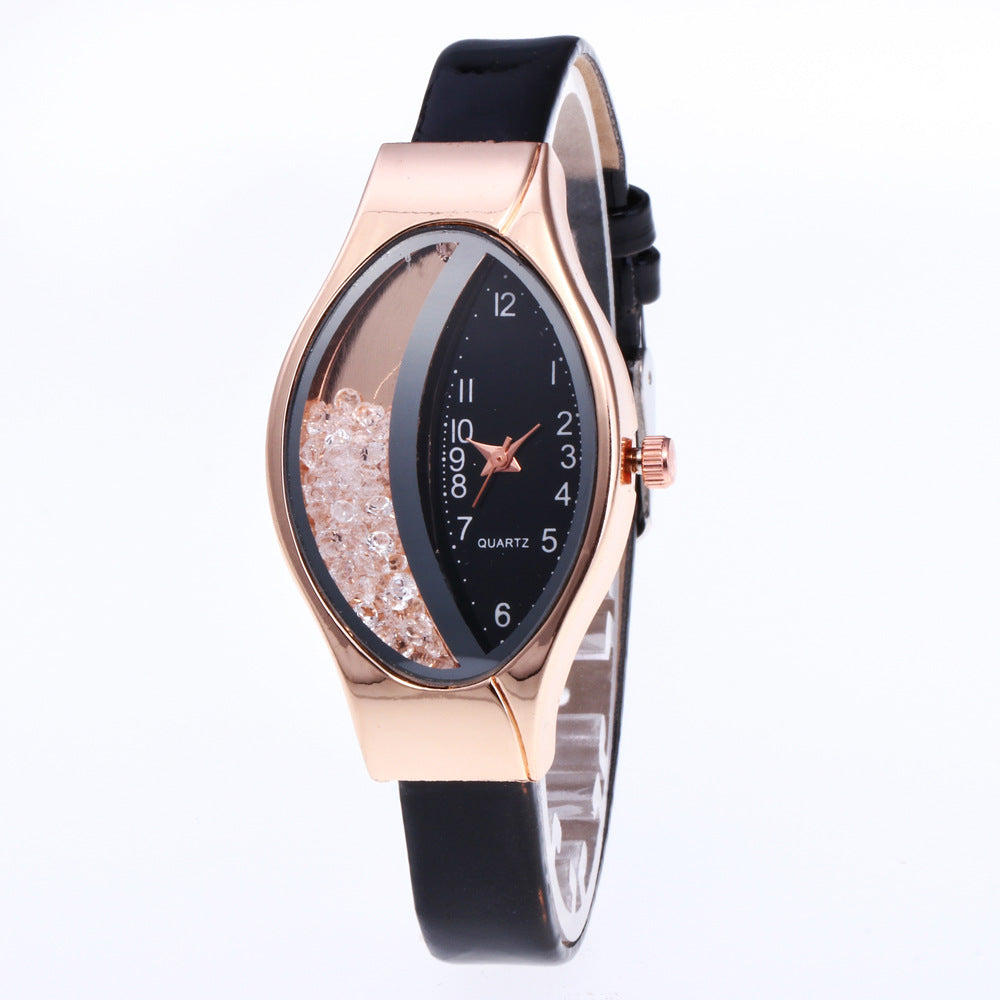 Cross-border explosions snake pattern belt diamond fashion ladies watch half rhinestone ball quicksand quartz women's watch manufacturers