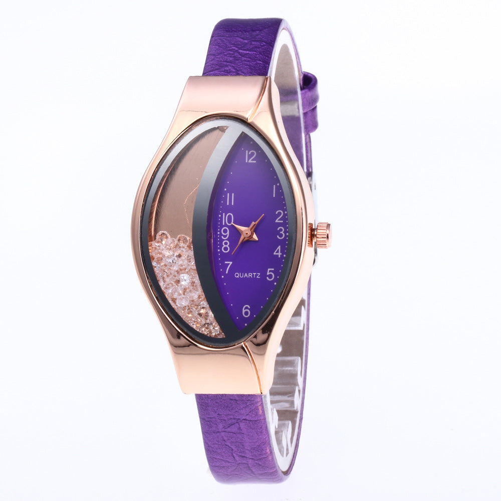 Cross-border explosions snake pattern belt diamond fashion ladies watch half rhinestone ball quicksand quartz women's watch manufacturers