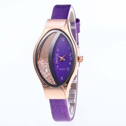 Cross-border explosions snake pattern belt diamond fashion ladies watch half rhinestone ball quicksand quartz women's watch manufacturers