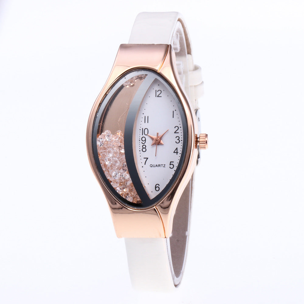 Cross-border explosions snake pattern belt diamond fashion ladies watch half rhinestone ball quicksand quartz women's watch manufacturers