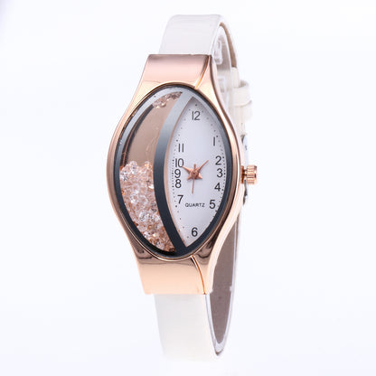 Cross-border explosions snake pattern belt diamond fashion ladies watch half rhinestone ball quicksand quartz women's watch manufacturers