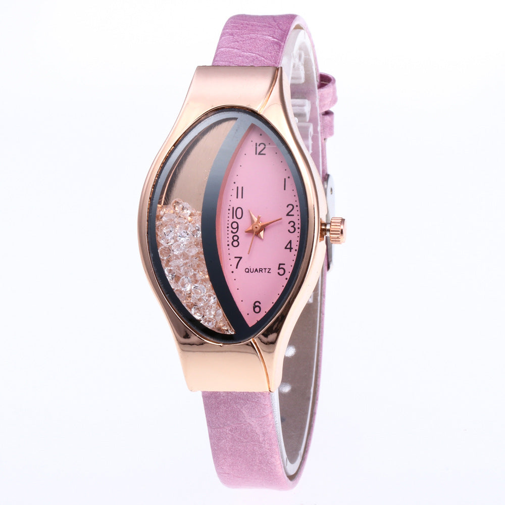 Cross-border explosions snake pattern belt diamond fashion ladies watch half rhinestone ball quicksand quartz women's watch manufacturers