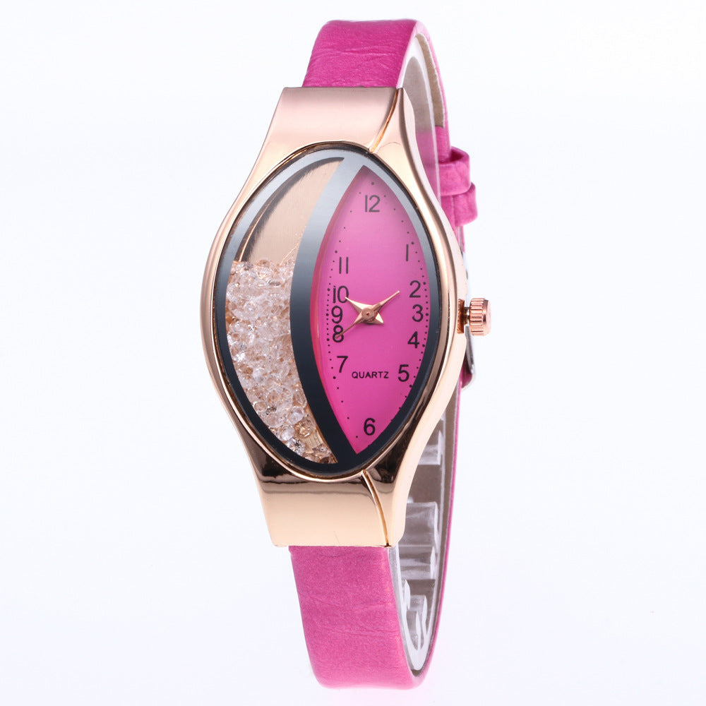Cross-border explosions snake pattern belt diamond fashion ladies watch half rhinestone ball quicksand quartz women's watch manufacturers