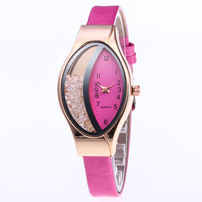 Cross-border explosions snake pattern belt diamond fashion ladies watch half rhinestone ball quicksand quartz women's watch manufacturers