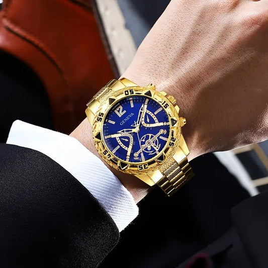 Business Men's Watch Men's genuine goods Volkswagen All-Non-Automatic Mechanical Watch Steel Band Men's Business Waterproof Quartz Wrist Watch