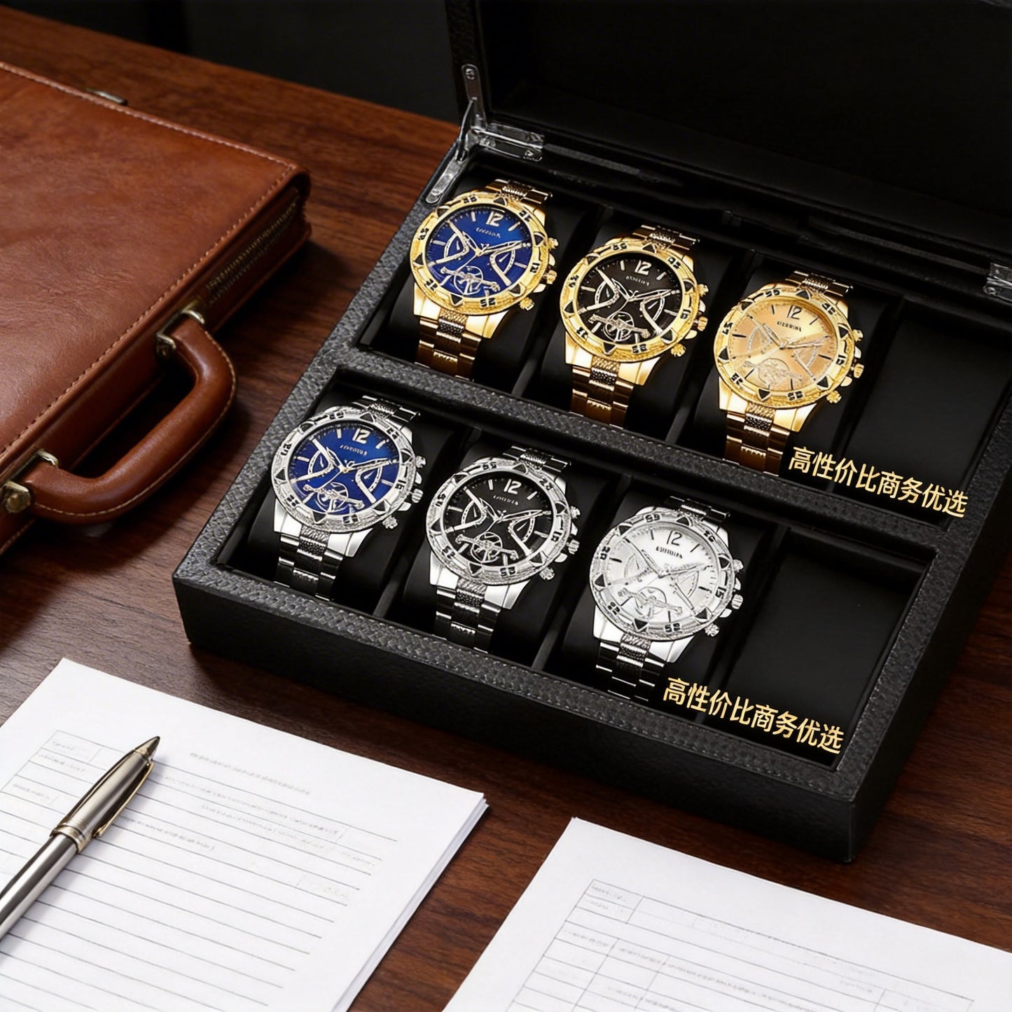 Business Men's Watch Men's genuine goods Volkswagen All-Non-Automatic Mechanical Watch Steel Band Men's Business Waterproof Quartz Wrist Watch