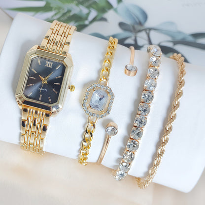 2025 New Light Luxury Steel Band Women's Watch Female Student Fashion Simple Square Quartz Watch Wholesale