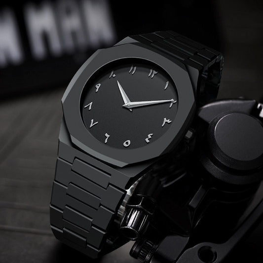 Watch Men's Popular Arabic Digital Middle East Hot Sale Black Matte Plastic Men's Watch Cross-Border Quartz Watch