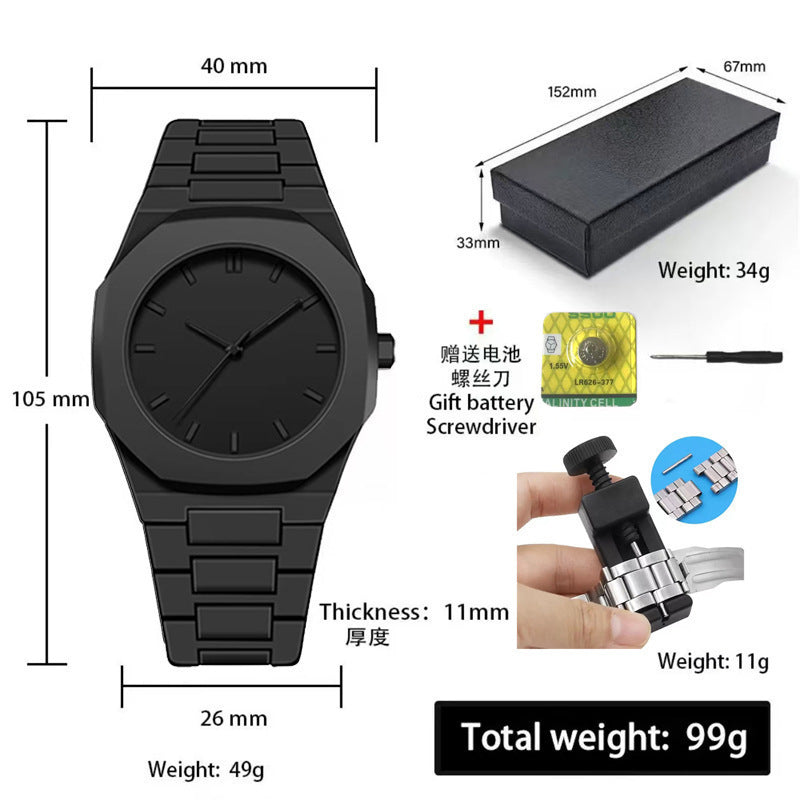 Watch Men's Popular Arabic Digital Middle East Hot Sale Black Matte Plastic Men's Watch Cross-Border Quartz Watch