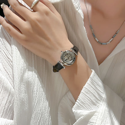 Niche Vintage Women's Watch Simple Casual Belt Exquisite Waterproof Student's Watch French Middle Small Dial Watch for Women