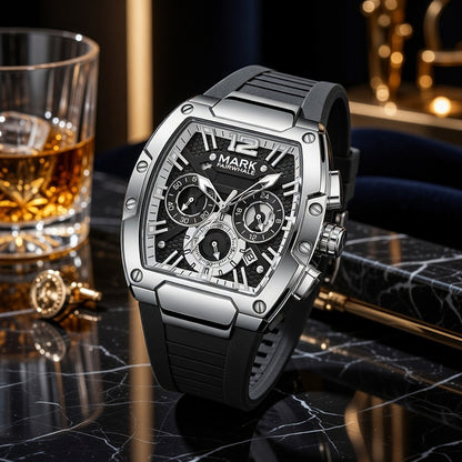 Mark Fairwhale Brand Watch Men's Multi-Functional Six-Pin Waterproof Luminous New Quartz Watch