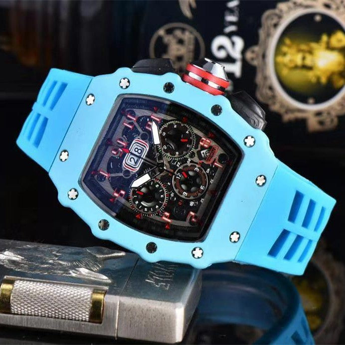 New WISH Hot Selling Fashion Hollow Out h Ghost Head White Silicone Band Quartz Watch High Quality Men's Watch