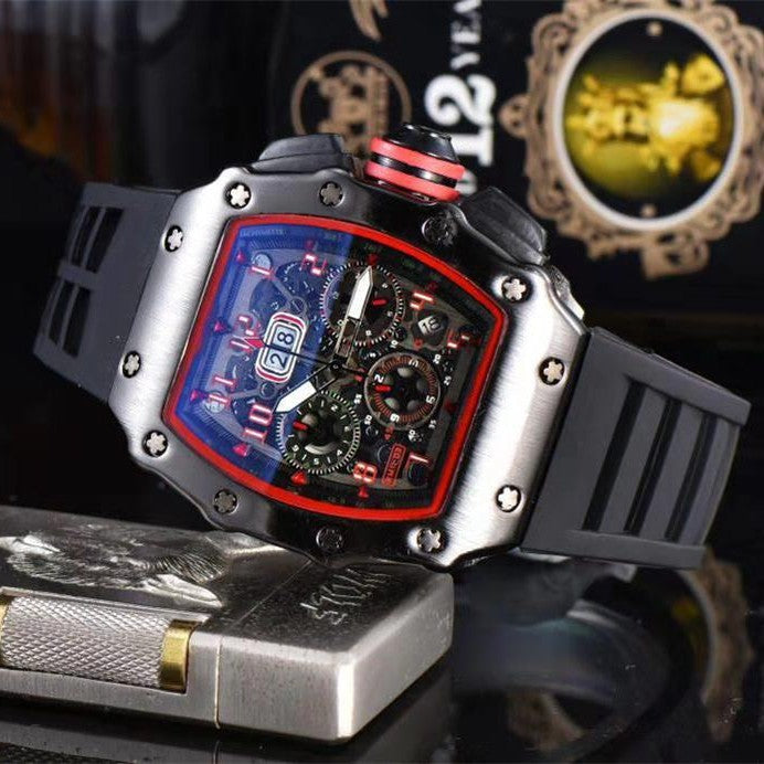 New WISH Hot Selling Fashion Hollow Out h Ghost Head White Silicone Band Quartz Watch High Quality Men's Watch