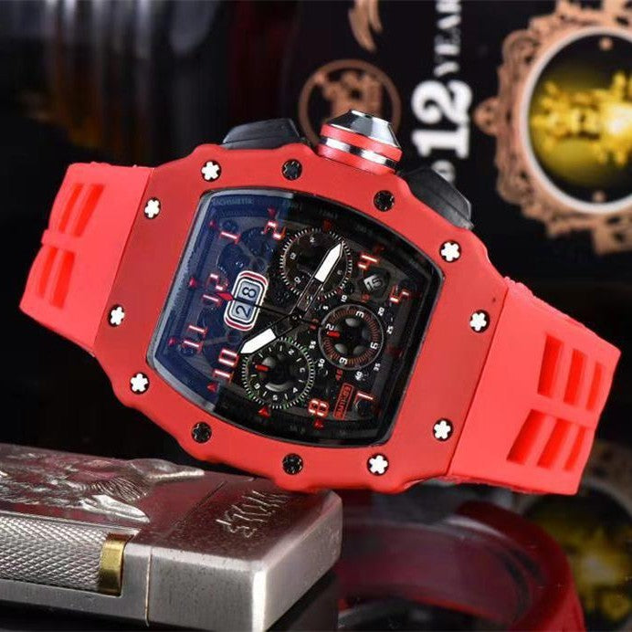New WISH Hot Selling Fashion Hollow Out h Ghost Head White Silicone Band Quartz Watch High Quality Men's Watch