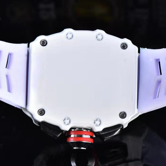 New WISH Hot Selling Fashion Hollow Out h Ghost Head White Silicone Band Quartz Watch High Quality Men's Watch