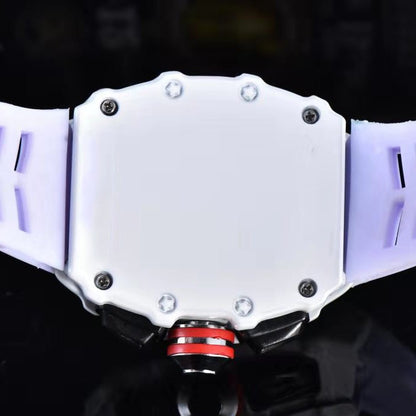 New WISH Hot Selling Fashion Hollow Out h Ghost Head White Silicone Band Quartz Watch High Quality Men's Watch