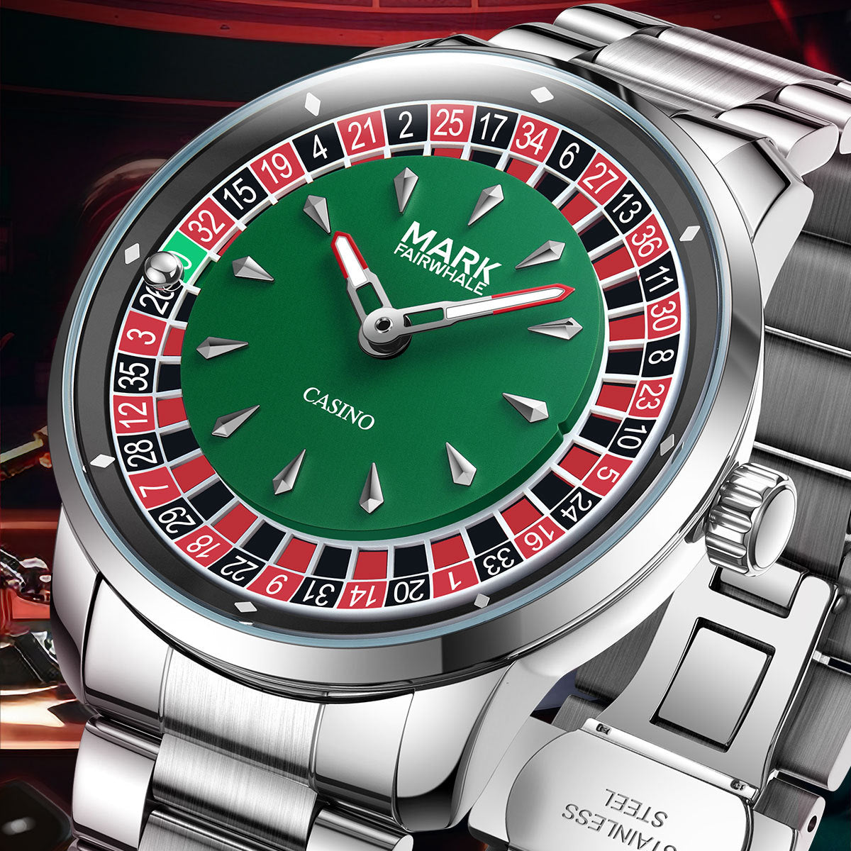 Mark Fairwhale Watch Alloy Roulette Metal Wristwatch Cross-Border Men's Quartz Watch
