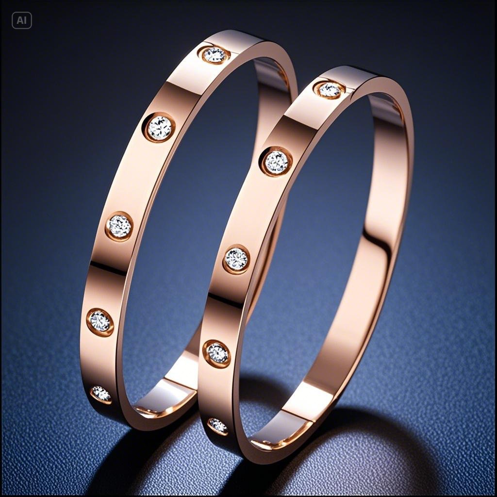 Cross-border Stainless Steel Bracelet Women's High-grade Electroplated Circle Bracelet Diamond Light Luxury Titanium Steel Fashion Jewelry