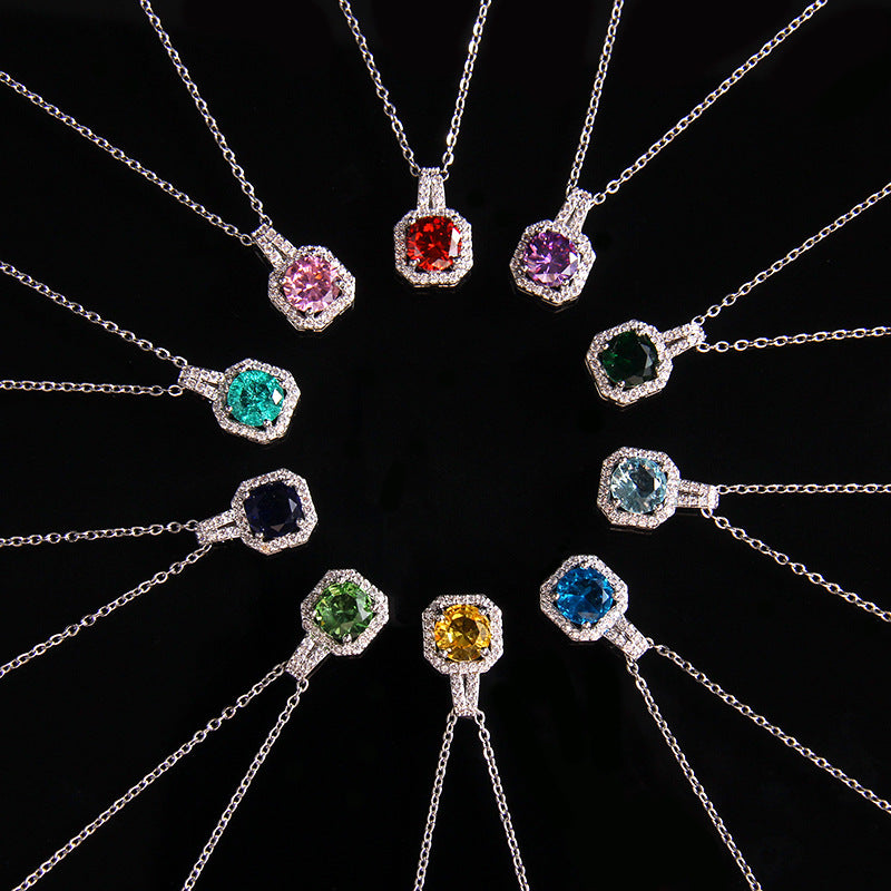 Set of Zircon Cross-Border Aliexpress Crystal Square Diamond Full Diamond Perfume Bottle Necklace Women's Jewelry Earrings Hot Selling Earrings