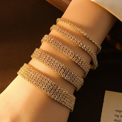 Cross-border Explosive Simple Fashion Rai Diamond Bracelet High-end Korean Style Light Luxury Full Diamond Bracelet European and American Style Personalized Bracelet