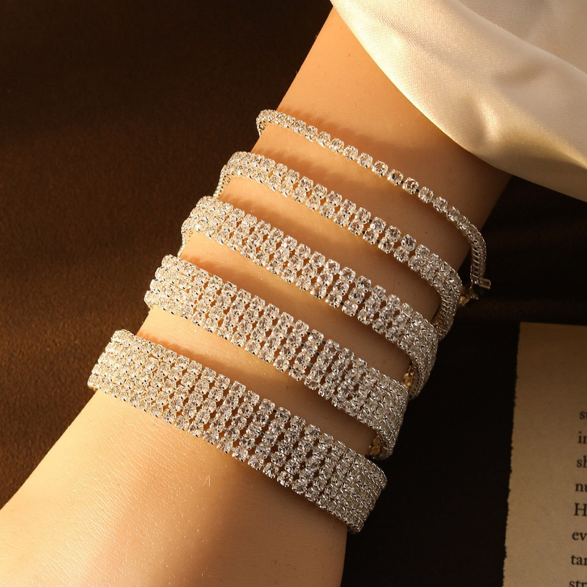 Cross-border Explosive Simple Fashion Rai Diamond Bracelet High-end Korean Style Light Luxury Full Diamond Bracelet European and American Style Personalized Bracelet
